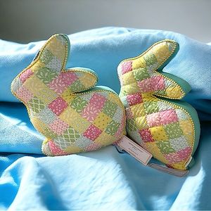 2 Cupcakes and Cashmere Quilted Bunny Decorative Throw Pillows - Set of 2